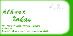 albert kokas business card